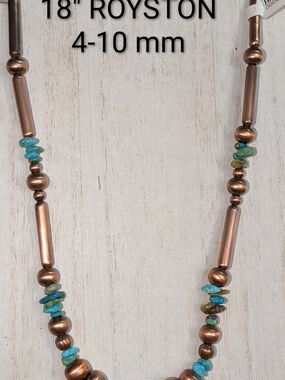Royston Turquoise & Copper Pearl Necklace